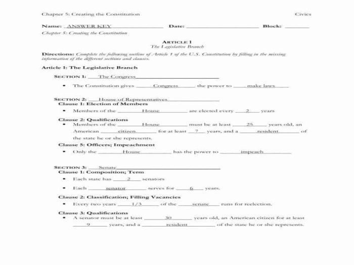 Anatomy of the constitution worksheet