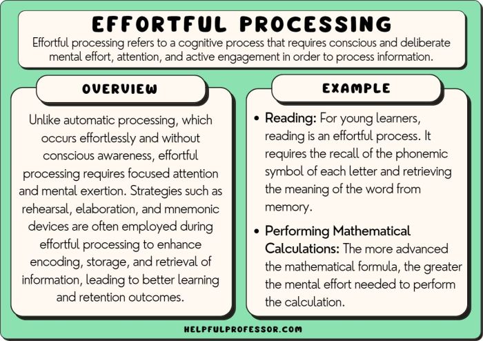 Effortful processing can occur only with