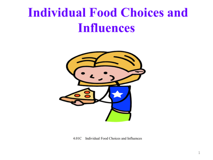 Physiological influences on food choices include gender age wellness and