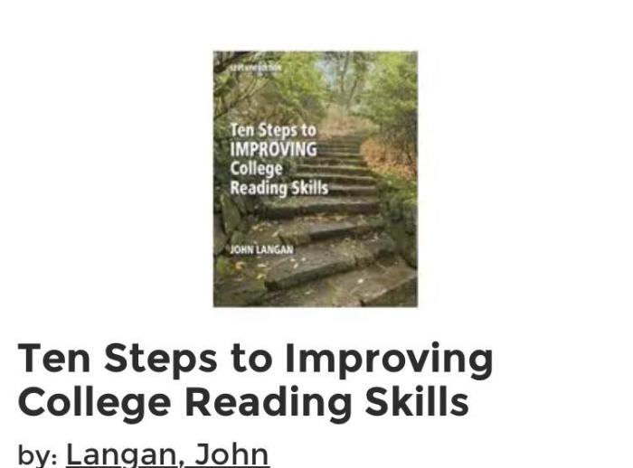 Ten steps to mastering college reading skills