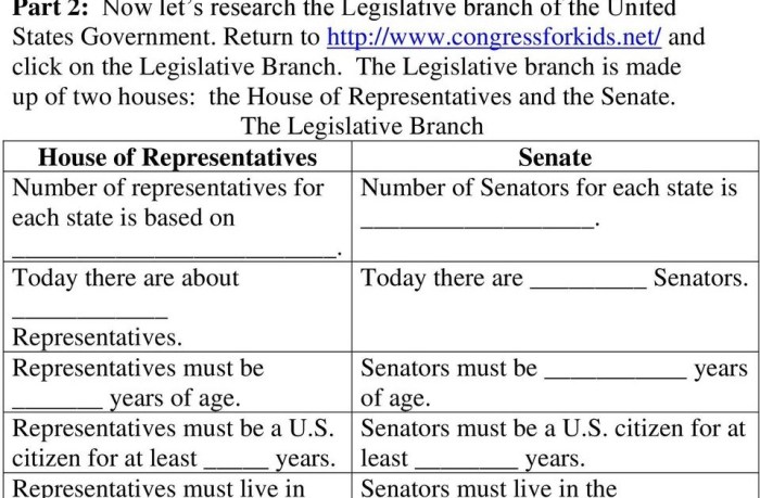 Answer key worksheet the legislative branch answers