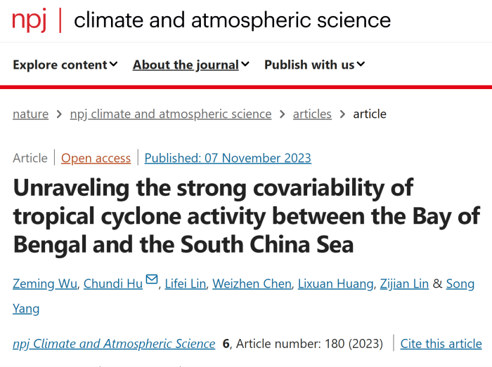 Npj climate and atmospheric science impact factor